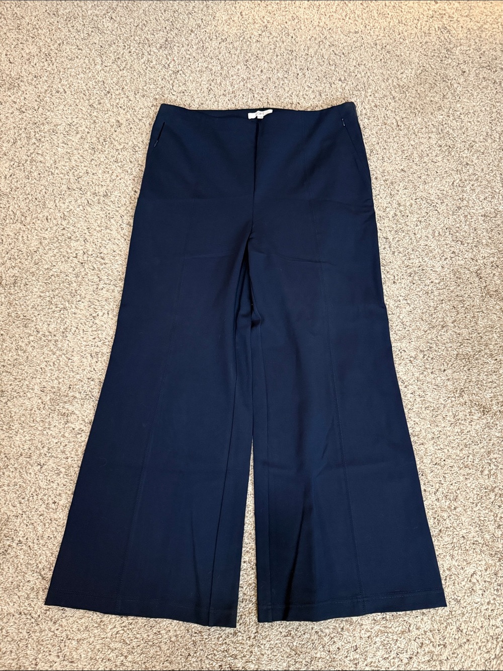 LOFT Navy Wide-Leg Trousers